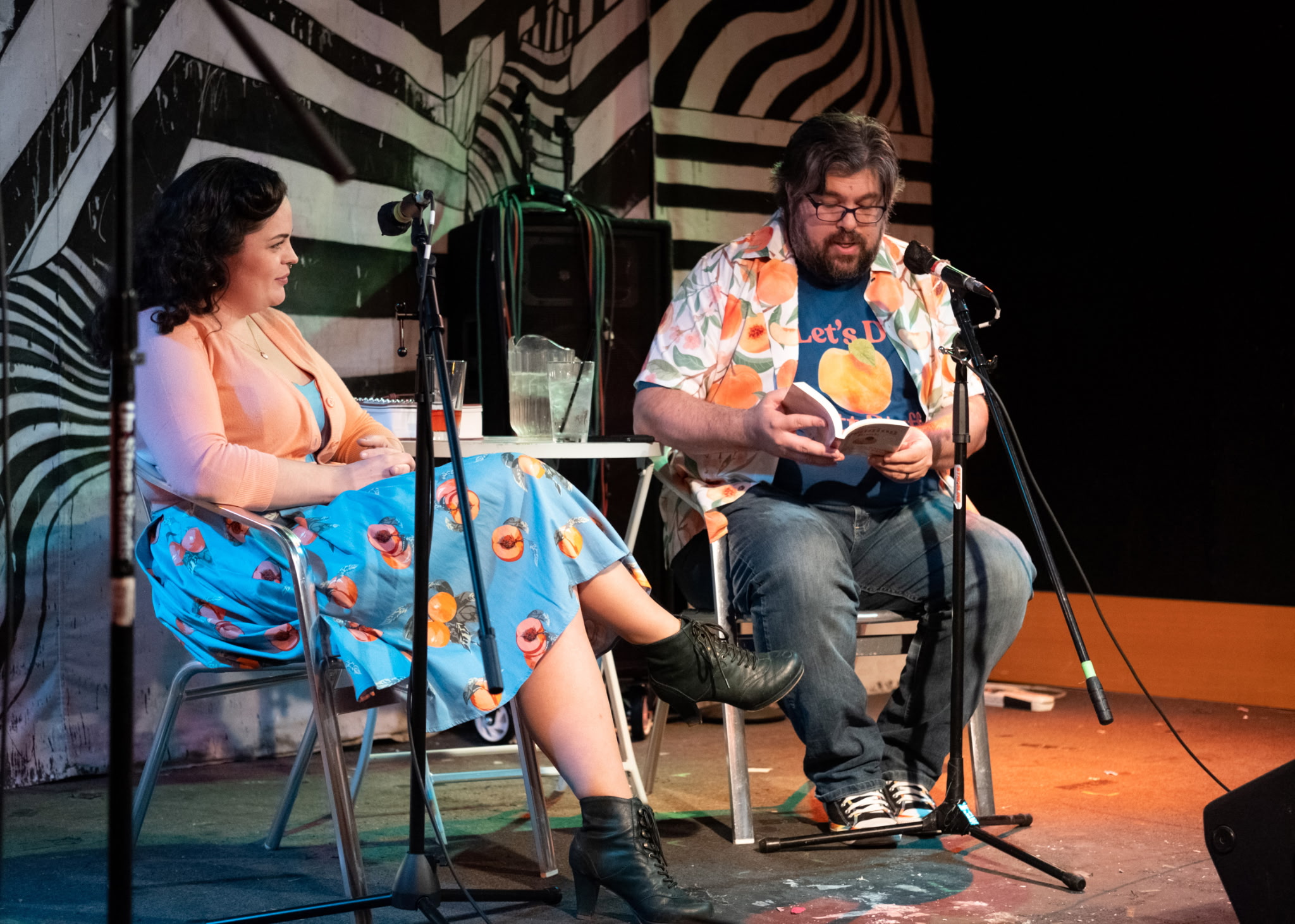 Author Lyndzi Miller and Cooper S Beckett on stage